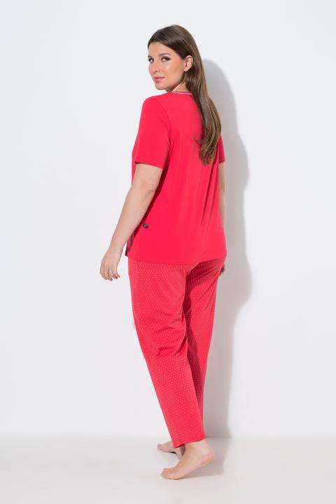 Produktbild Ulla Popken Pyjama, Punkte, Rundhalsausschnitt, Halbarm (54)