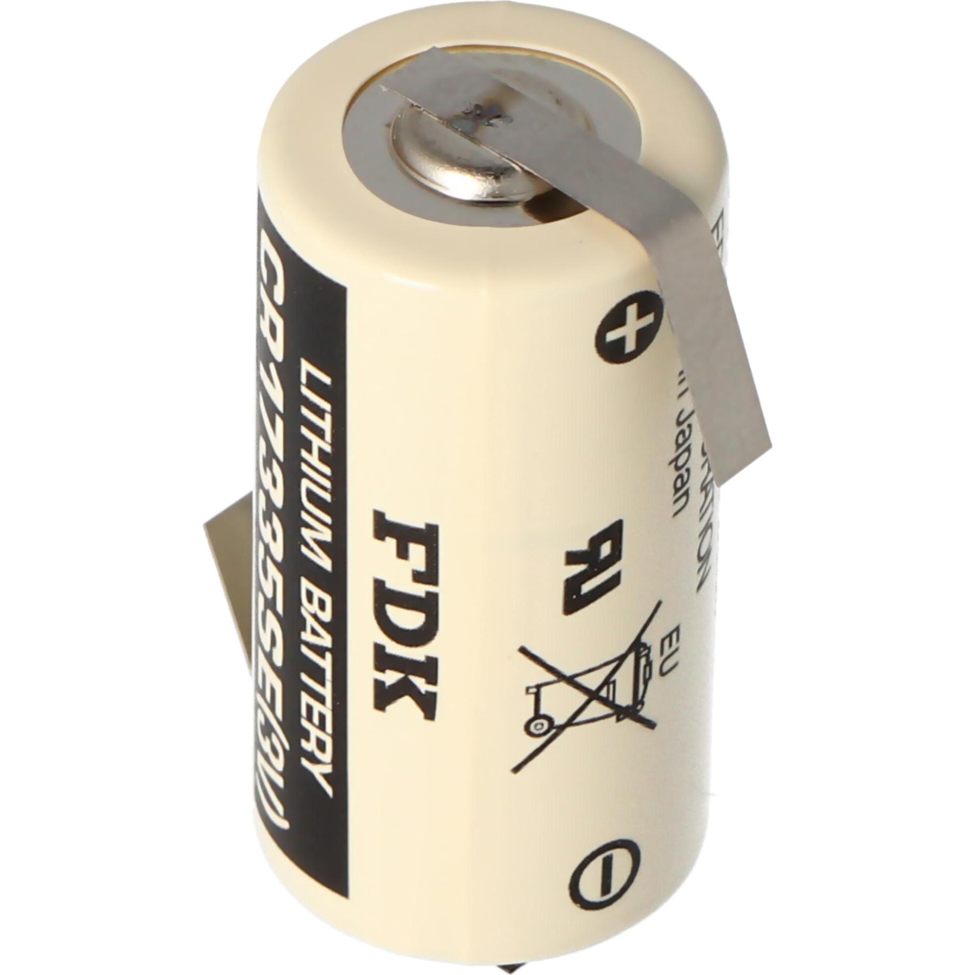 FDK Batterie CR17335 SE Size 2/3A, mit Lötfahne Z-Form (1 Stk., 2/3 A, 1800 mAh), Batterien + Akkus