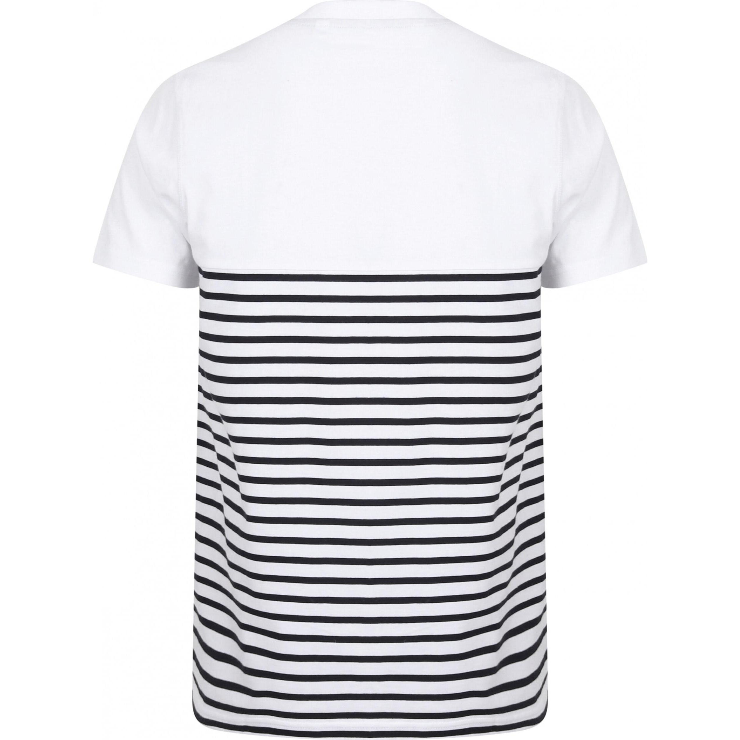 Front Row, Herren, Shirt, Bretonisches T-Shirt, Blau, Weiss, (XL)