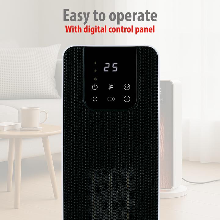 Produktbild alpina Turmheizlüfter PTC-2702L, 2000 W, mit Fernbedienung, schwarz-weiss (2000 W)