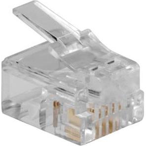 ACT RJ11 (4P/4C) modulaire connector for flat cable. Unit: Bag 25 pcs, Server Zubehör