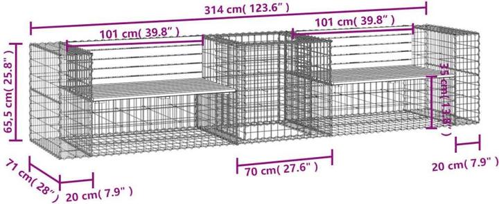 Produktbild vidaXL Gartenbank mit Gabione