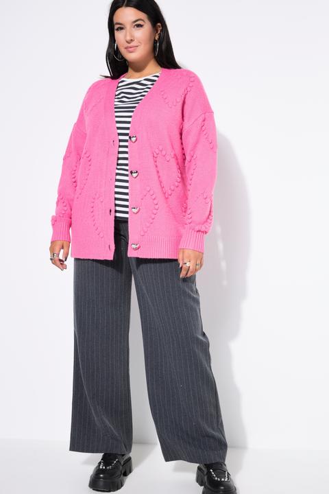 Produktbild Studio Untold Strickjacke, oversized, Heart-Muster, V-Ausschnitt (54, 56)