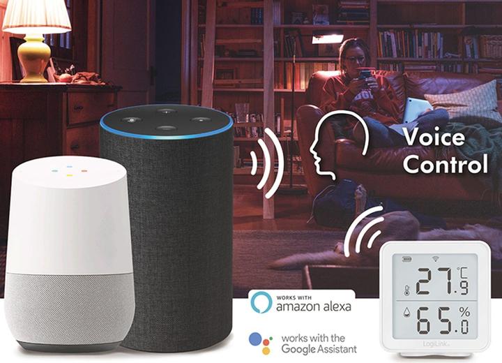 Productafbeelding LogiLink Thermo-hygro-meter, witte Wi-Fi bewaking op afstand via Smart Life App (gratis), - 1 pc.