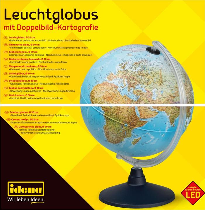 Actual product image Idena Leuchtglobus Erde m. 2 Kartenbildern, Ø30cm (30 cm)