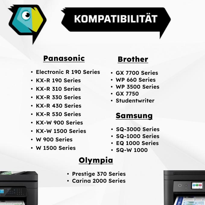 Image du produit Inkadoo Ruban noir compatible Brother 1032, compatible avec Adler-Royal RT 7300, Adler-Royal RT 750...