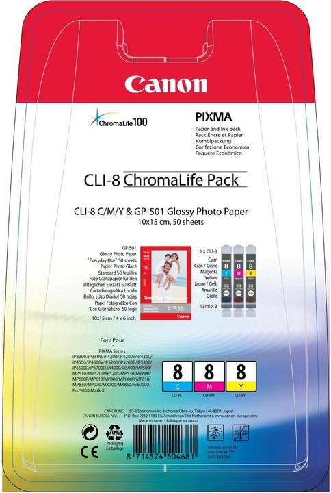 Immagine prodotto Canon Inchiostro CLI-8 (C, M, Y)