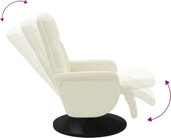 Produktbild vidaXL Relaxsessel mit Fussteil Creme Samt