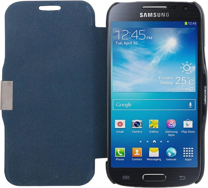 Produktbild König Design Handyhülle Tasche für Samsung Galaxy S4 mini i9190 dunkelblau gebürstet