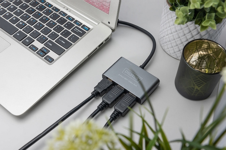 Produktbild Digitus 3-Port MST Video Hub (DP -> 2x DP, 1x HDMI) (USB-C, 3 Ports)