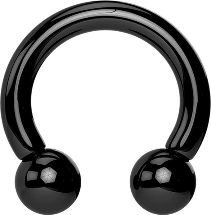 Produktbild Star Piercing Circular Barbell schwarz mit zwei Kugeln (Kunststoff, ohne Messing)