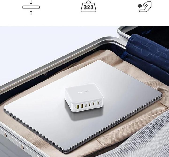 Produktbild Baseus Stacja ładująca EnerFill FH21 120W 4xUSB-C + 2xUSB-A - biała (120 W, 6 Ports)