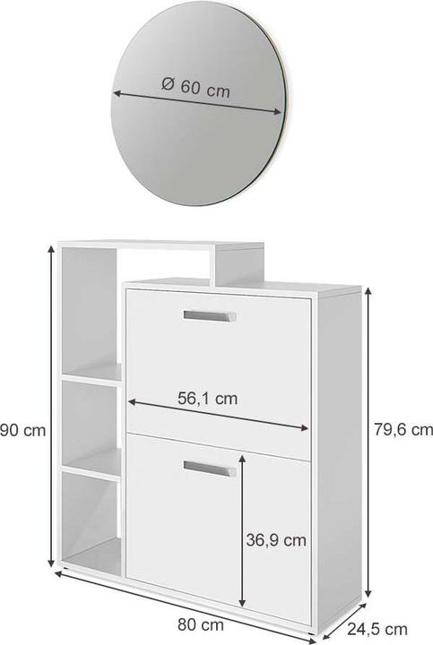 Actual product image Vicco Orlando (80 x 25 x 90 cm)