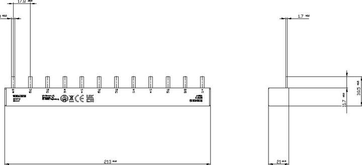 Produktbild Siemens 4 Phase Pin bus bar shock-hazard safety