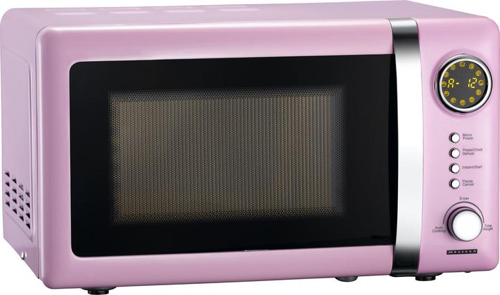 Produktbild Melissa Retro Mikrowelle mit 20Liter Volumen, 700Watt - 5 Programme, Drehteller Pink... (20 l)
