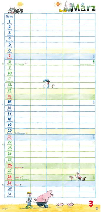 Image du produit Heye Familienplaner 21x45cm 5spaltig (21 x 45 cm)