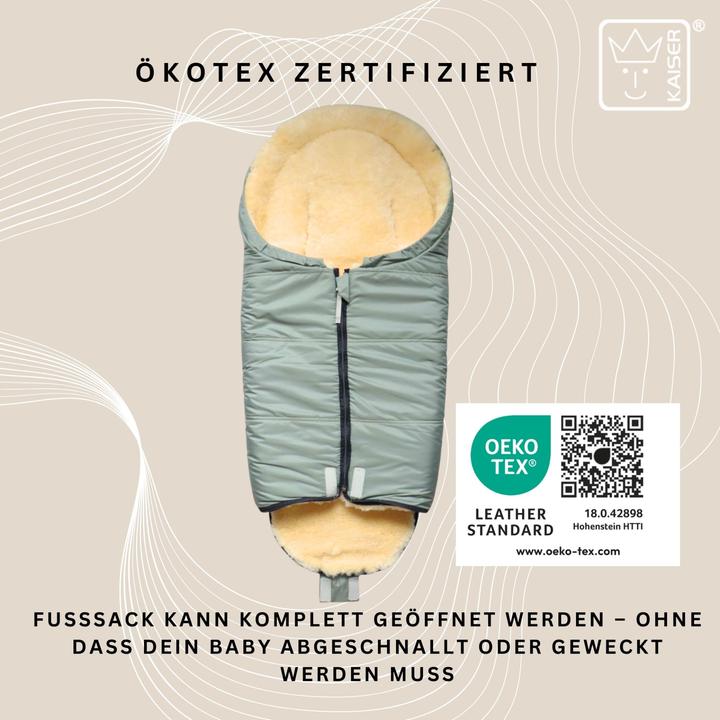 Produktbild Kaiser Baby Kaiser Babyschalen Fusssack aus Lammfell Naadja, salbei green/grey