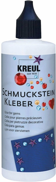 Immagine prodotto Kreul 49602 - Colla per pietre dure, flacone da 125 ml, a base d'acqua, asciuga in modo trasparente (161 g, 125 ml)