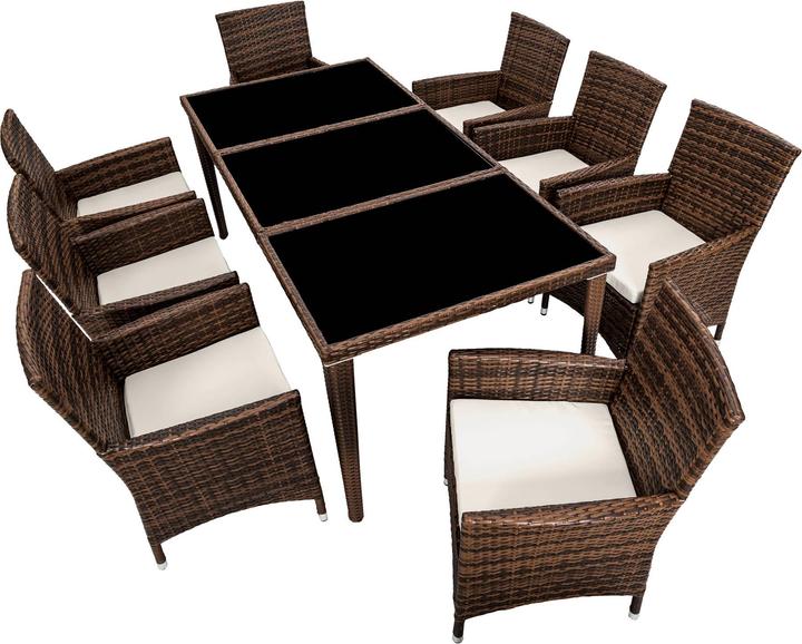 Produktbild tectake Rattan Sitzgruppe Monaco mit Schutzhülle
