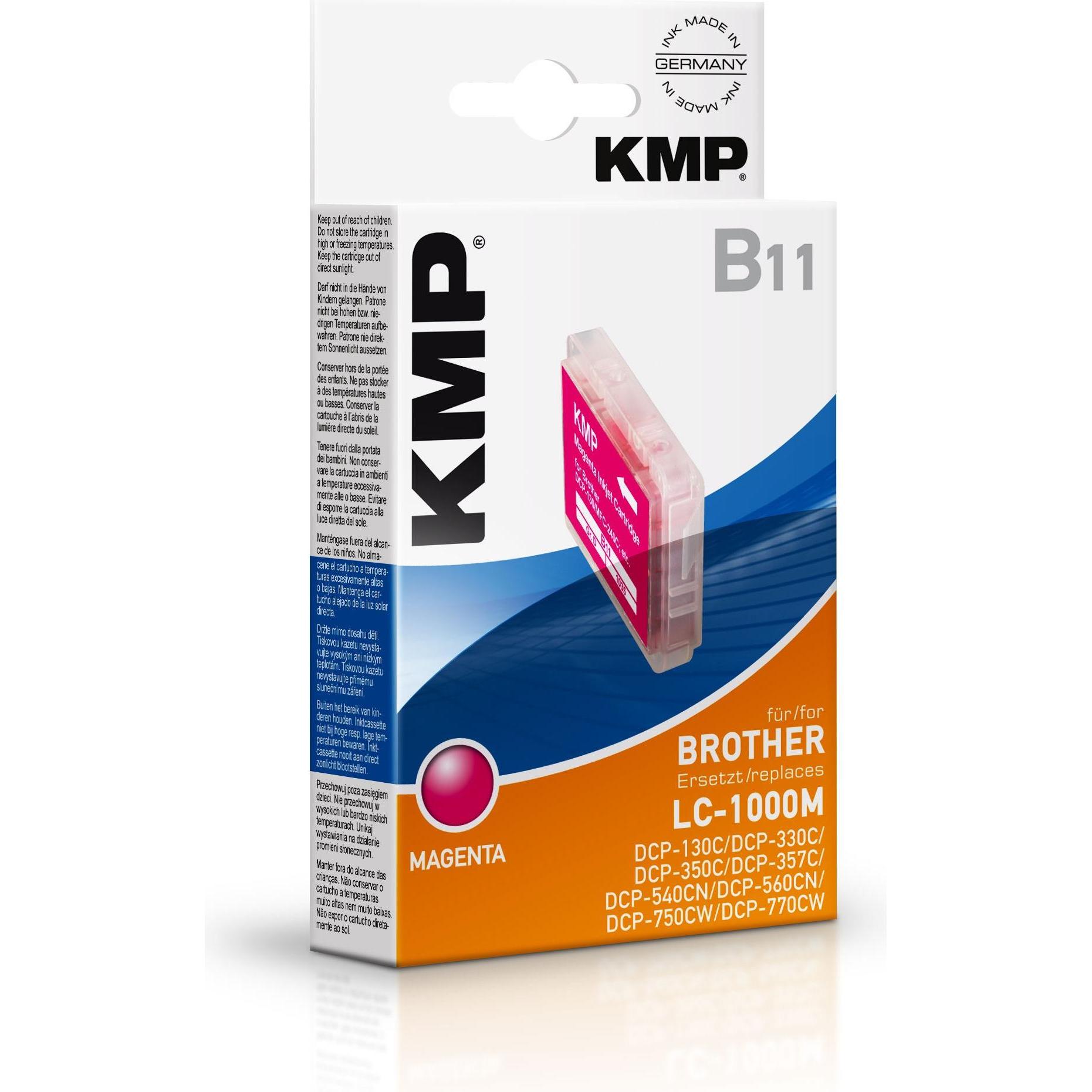 KMP, Druckerpatrone, B11 Tintenpatrone kompatibel mit Brother LC-1000 M (M)