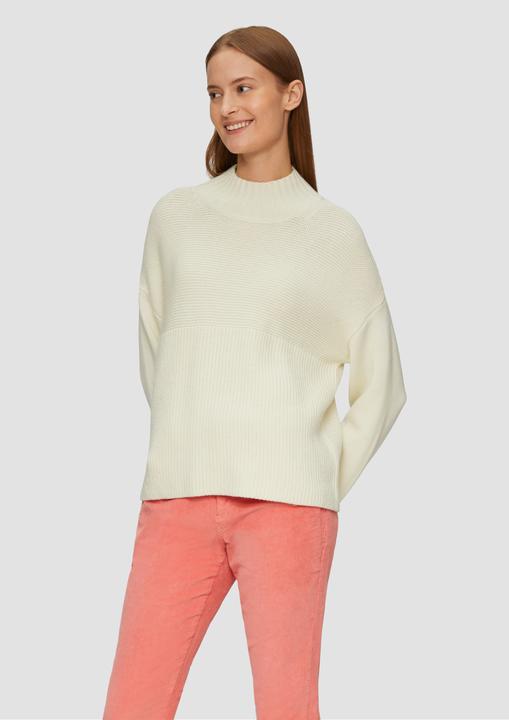 Produktbild S.Oliver Strickpullover Pullover mit Strukturmix und Stehkragen (48)