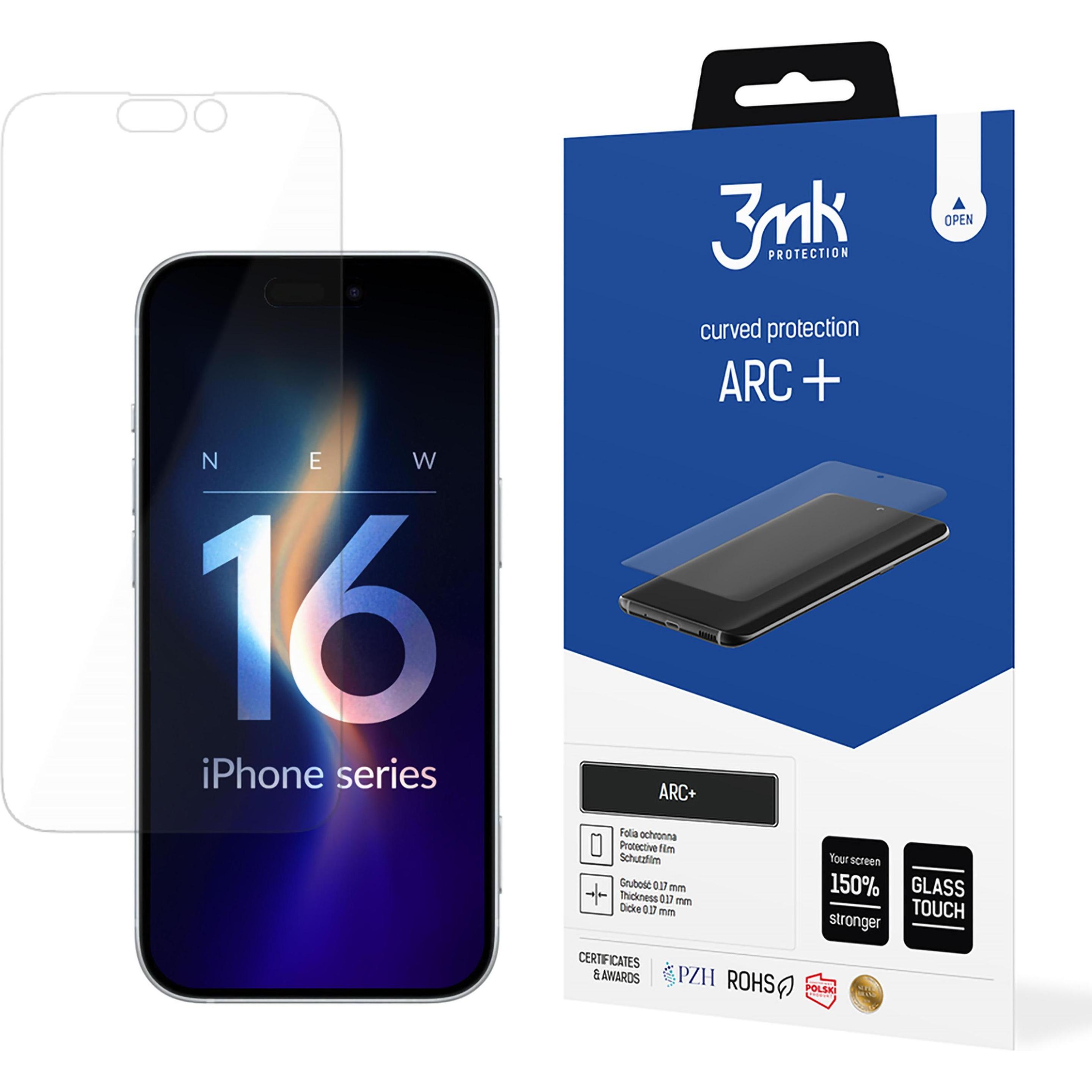 3MK Folia ARC+ iPhone 16 Pro Max Folia Fullscreen (1 Stück, Apple iPhone 16 Pro Max), Smartphone Schutzfolie, Grau