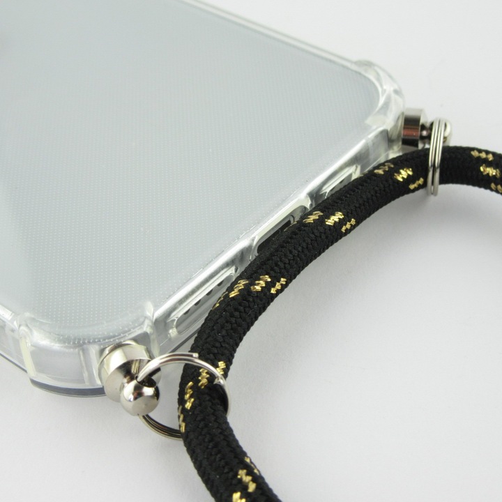 Produktbild PhoneLook Hülle Gummi transparent mit Seil schwarz (Apple iPhone 16 Plus)