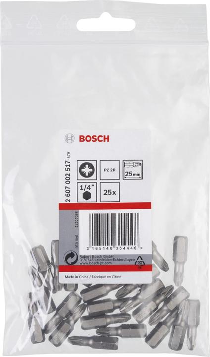 Produktbild Bosch Professional Zubehör Schrauberbit Extra-Hart Reduziert PZ2R, 25 mm, 25er-Pack (Kreuz Pozidriv PZ)