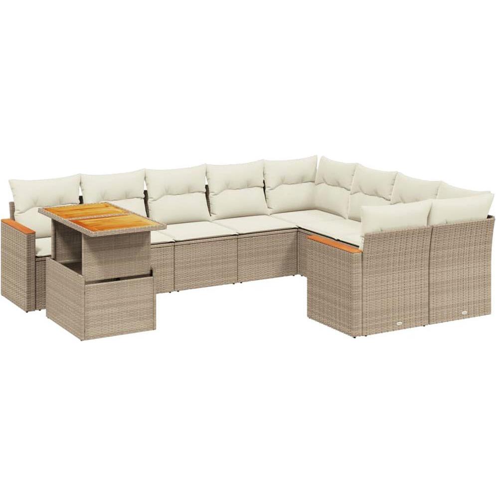 VidaXL, Gartenlounge, 10-tlg. Garten-Lounge-Set mit Kissen