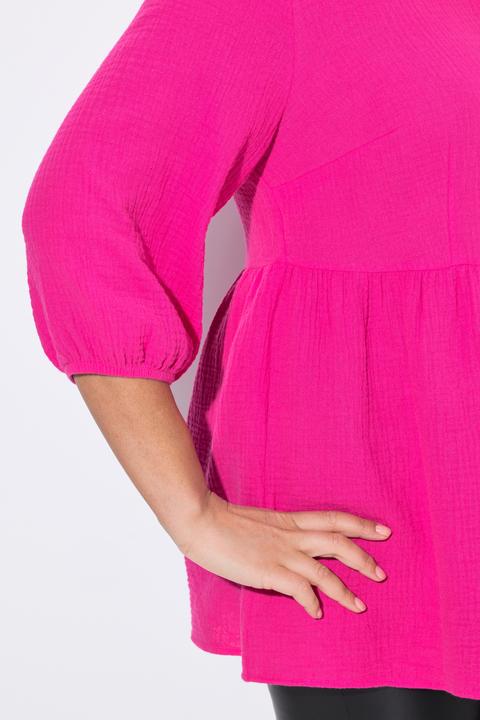 Produktbild Miamoda Bluse, A-Linie, Musselin, Bindebänder, Kräuselnaht (52)