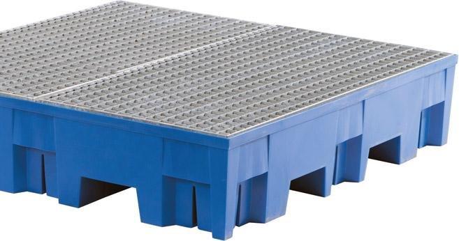 Produktbild asecos PE-Auffangwanne für 200-l-Fässer, Tragfähigkeit 950 kg/m²