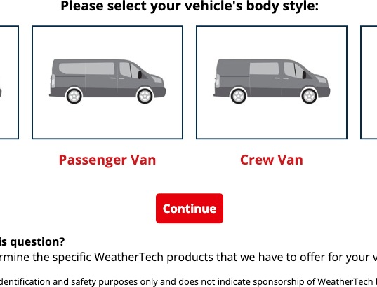 Actual product image WeatherTech Mercedes-Benz Sprinter Van (2019-2024) 1st row automatic seats