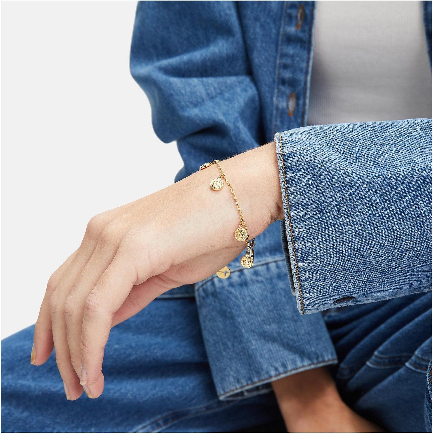 Thumbnail - Tamaris, Armschmuck, Trendy gold-plated bracelet with Coins pendants TJ-0451-B-21, (21 cm, Edelstahl)