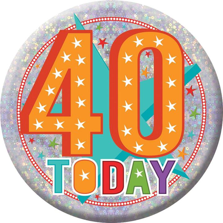 Produktbild Amscan holografisches Design Abzeichen Today 40. Geburtstag