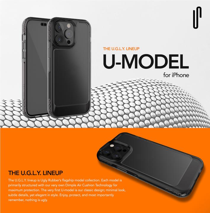 Productafbeelding Ugly Rubber UMODEL hoesje voor iPhone 15 Plus 6,7" helder zwart (Apple iPhone 15 Plus)