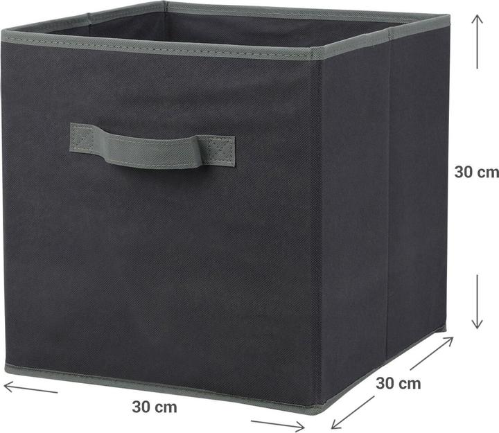 Image du produit Storage Solutions 2er-Set Aufbewahrungsbox mit Henkel, faltbar, 30 x 30 x 30 cm, schwarz (30 cm, 2x)