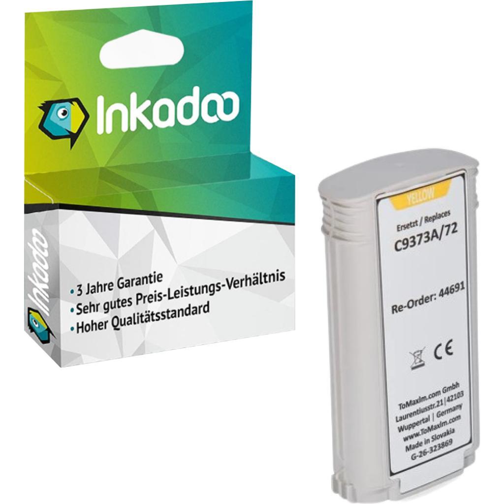 Inkadoo, Druckerpatrone, Druckerpatronen kompatibel zu HP C9373A / 72 Tintenpatrone, gelb Gelb (Y)