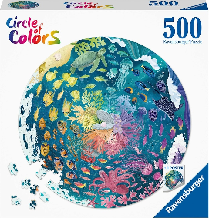 Immagine prodotto Ravensburger Puzzle a cerchi colorati - Oceano (500 pezzi)