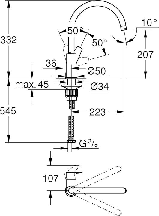 Actual product image Grohe Faucet GROHE1108 Start Edge 31369001