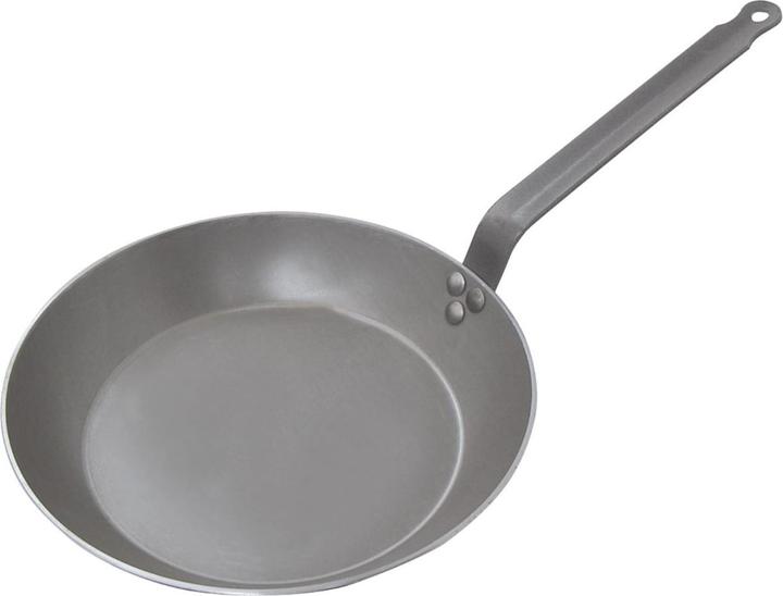 Actual product image de Buyer CARBONE PLUS Round lyonnaise frying pan Ø 26cm, induction (26 cm, Frying pan, Steel)