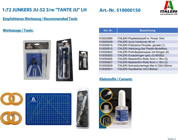 Actual product image Italeri JUNKERS JU-52 3/m "TANTE JU" LH