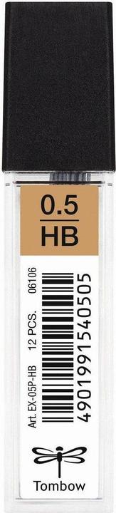 Tombow Refill for MONO graph pencil Ø0,5mm hardness HB 12pcs (1 Piece, Black, 0.50 mm)