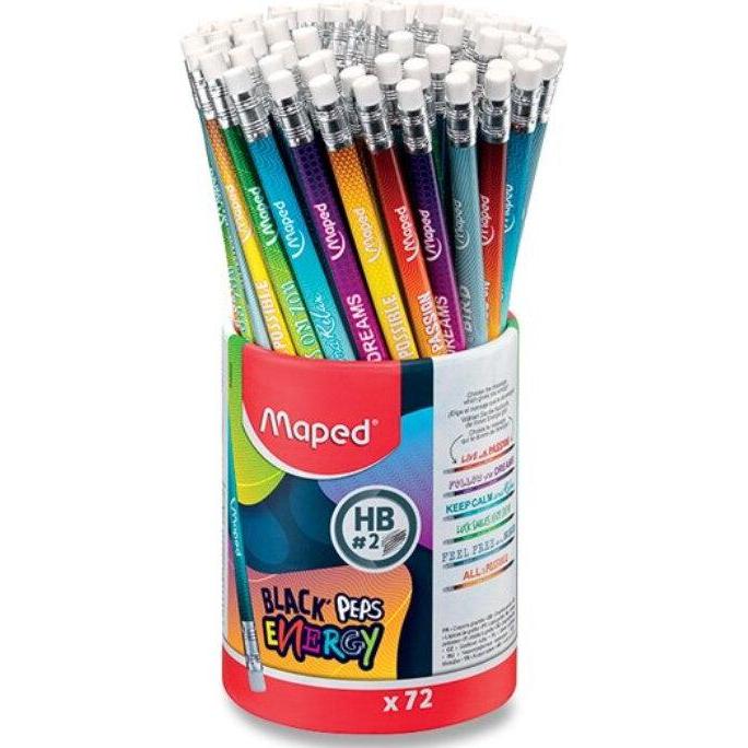 Maped, Matite, Matita BLACK'PEPS ENERGY, durezza: HB, confezione da 12 pezzi (HB, 1 x)