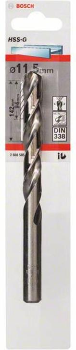 Produktbild Bosch Professional Zubehör Metallbohrer HSS-G, DIN 338, 11,5 x 94 x 142 mm, 1er-Pack (11.5 mm)