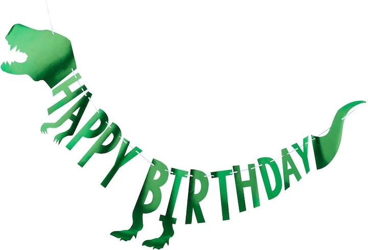 Actual product image Ginger Ray Happy Birthday garland dinosaur