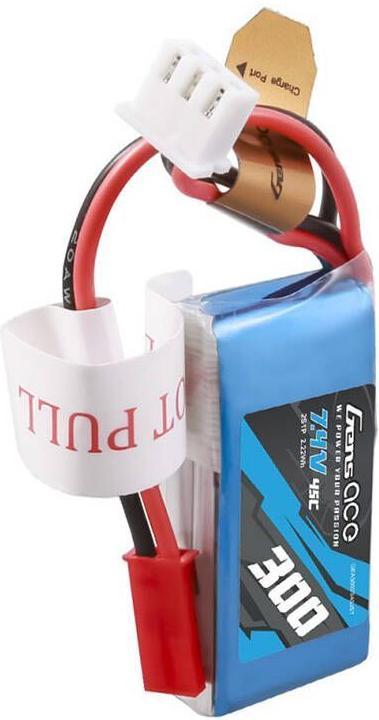 Image du produit Gens Ace Pack de batteries Lipo 300mAh 7.4V 45C 2S1P avec connecteur JST-SYP (7.40 V, 300 mAh)