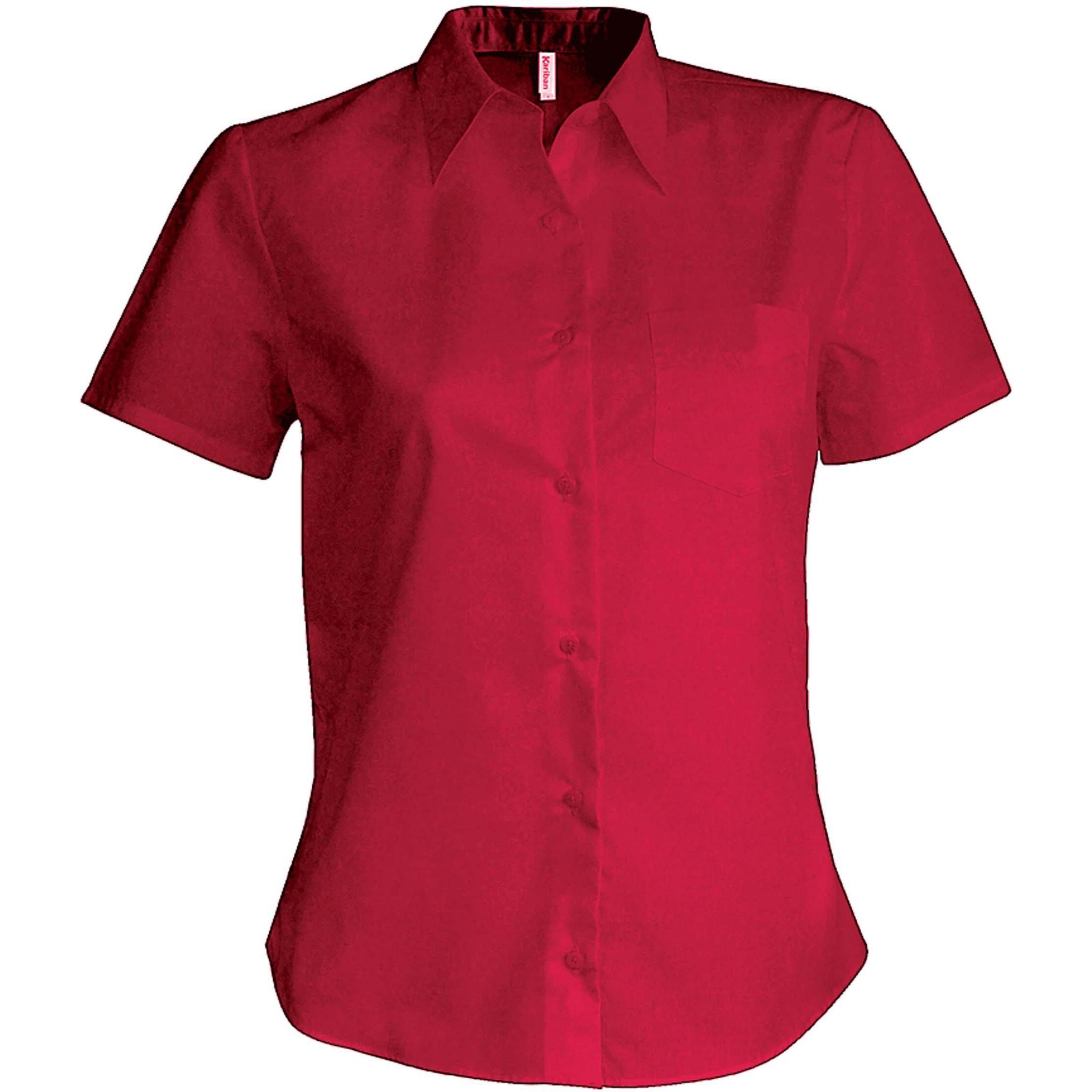 Kariban, Damen, Hemd, Popeline, Blau, (4XL)