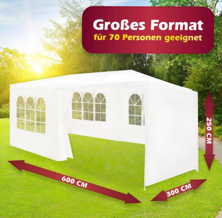 Produktbild Lifetime Gazebo&sidewalls 2.5x6x3m, wit (600 cm, 300 cm)