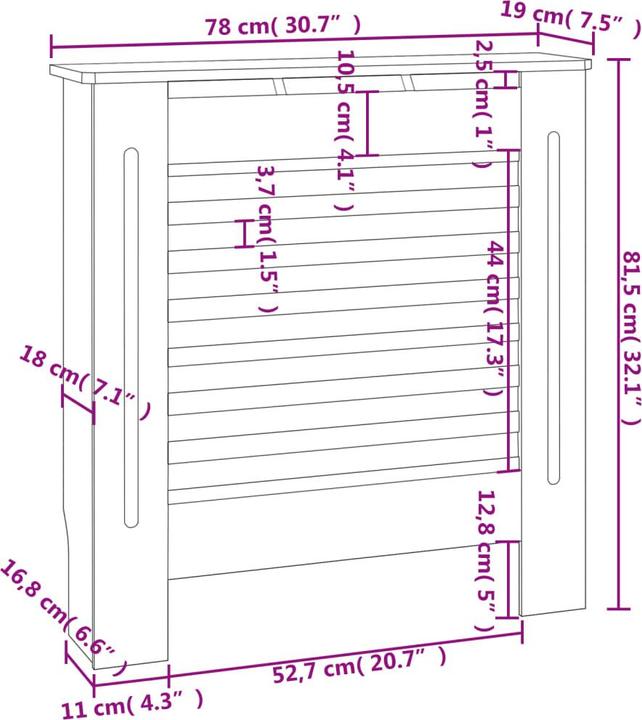 Actual product image vidaXL Heizkörperverkleidung