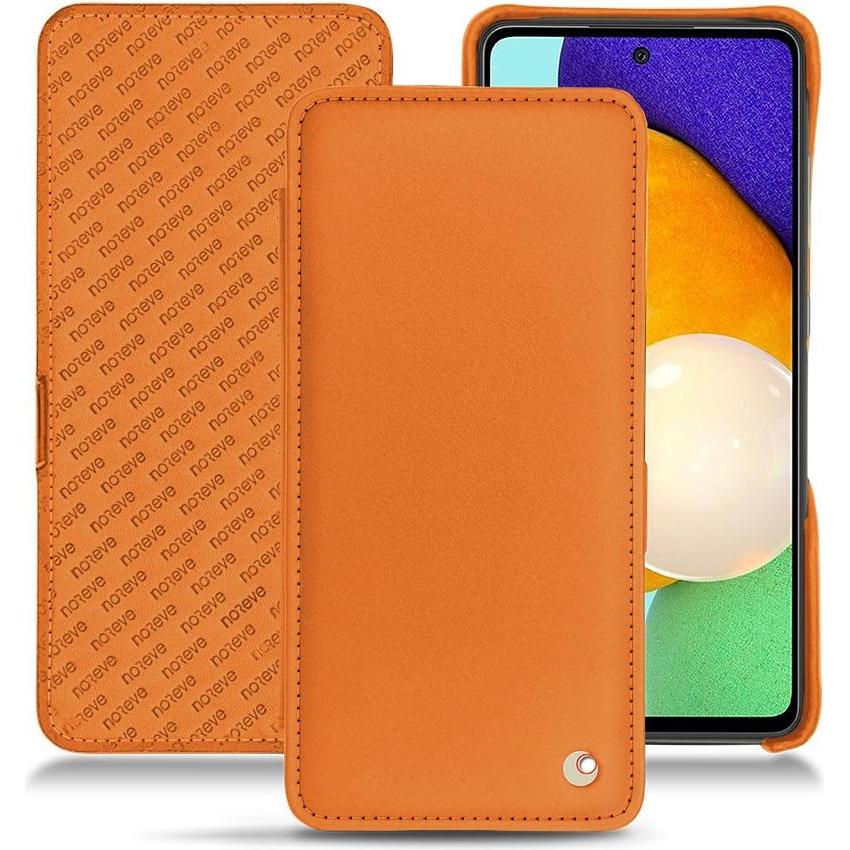Noreve Lederschutzhülle horizontal (Samsung Galaxy A52), Smartphone Hülle, Orange